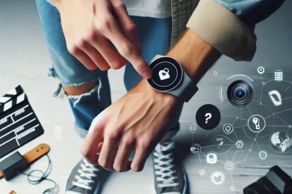"Jovem usando Apple Watch no tornozelo enquanto navega no TikTok, ilustrando a tendência crescente e as motivações por trás do uso do dispositivo em locais inesperados."